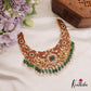 Gorgeous Floral Peacock Jadau Guttapoosalu Choker With Green Bead Drops NC2739