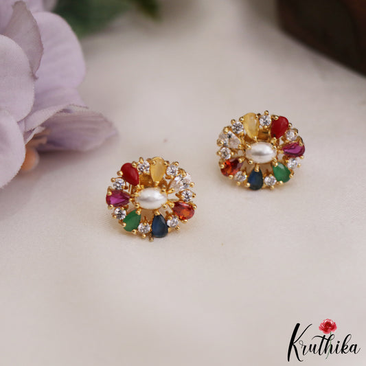 Trendy Navratna Earrings E1232