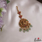 Classic Antique Lakshmi Peacock Motifs Jadau Maang Tikka With Pearl Bead Drops MT402 (Available In 4 Colors)