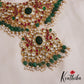 Stunning Floral Peacock Motifs Guttapoosalu Jadau Necklace With Green Bead Drops NC2883