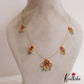 Elegant Jadau Invisible Chain Floral Pendant With Green Bead Drops NC2716