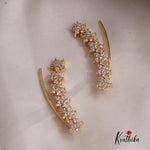 Stunning AD Stone Floral Ear Climbers E7785