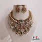 Royal moissanaite Kundan Jadau Lakshmi Jalebi pattern Necklace NC2419