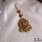 Classic Antique Lakshmi Peacock Motifs Jadau Maang Tikka With Pearl Bead Drops MT402 (Available In 4 Colors)