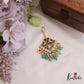 Classic Floral Motifs Kemp Maang Tikka With Green Bead Drops MT348