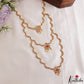 Elegant Floral Motifs CZ Victorian Necklace With Pearl Drops  NC3235 (Available In 4 Colors)