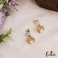 Pretty Floral Motifs CZ Jhumkas With Pearl Drop E1124 (Available In 2 Colors)