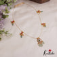 Elegant Floral Motifs Jadau Invisible Chain With Bead Drops NC2721 (Available In 2 Colors)