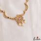 Elegant Floral Motifs CZ Victorian Necklace With Pearl Drops  NC3235 (Available In 4 Colors)