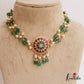 Stunning Floral Motifs Triple Strand Pearl Bead Chain Necklace NC2744