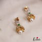 Pretty Floral Motifs CZ Jhumkas With Pearl Drop E1124 (Available In 2 Colors)