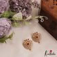 Sparkling CZ Peacock Floral Stud Earrings With Interchangeable Stones E1086