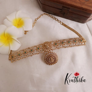 Gorgeous Ganesha with flower design choker NC1936