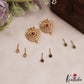 Sparkling CZ Peacock Floral Stud Earrings With Interchangeable Stones E1086