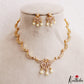 Elegant Floral Motifs CZ Victorian Necklace With Pearl Drops  NC3235 (Available In 4 Colors)