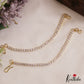 Simple Gold-Tone CZ Earchains EC219