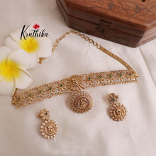 Gorgeous Ganesha with flower design choker NC1936