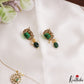 Trendy Floral Peacock Motifs CZ Invisible Chain With Green Bead Drops NC3249 (Available In 3 Colors)