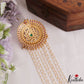 Elegant Floral Motifs Multi Pearl Strand Kemp Jada Billa With Green Bead Drops J419