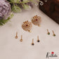 Sparkling CZ Peacock Floral Stud Earrings With Interchangeable Stones E1086
