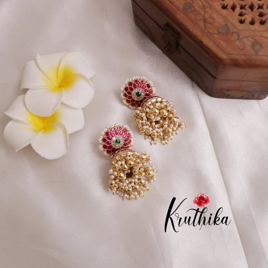 Premium Jadau Jhumkas E479 (Available in 2 Colours)