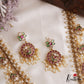 Stunning Peacock Floral Motifs Jadau Necklace With Rice Pearl Drops NC3134