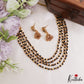 Layered golden beads necklace NC3300