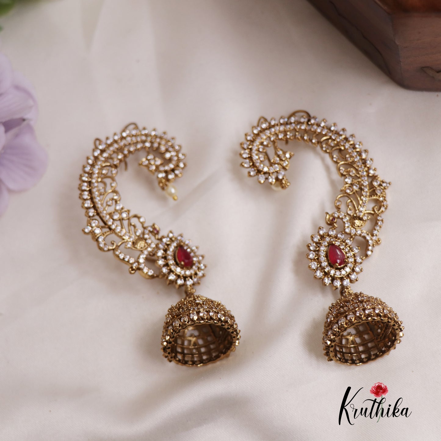 Premium AD Stone Earcuff with Jhumkas NC25025