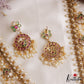 Stunning Peacock Floral Motifs Jadau Necklace With Rice Pearl Drops NC3134