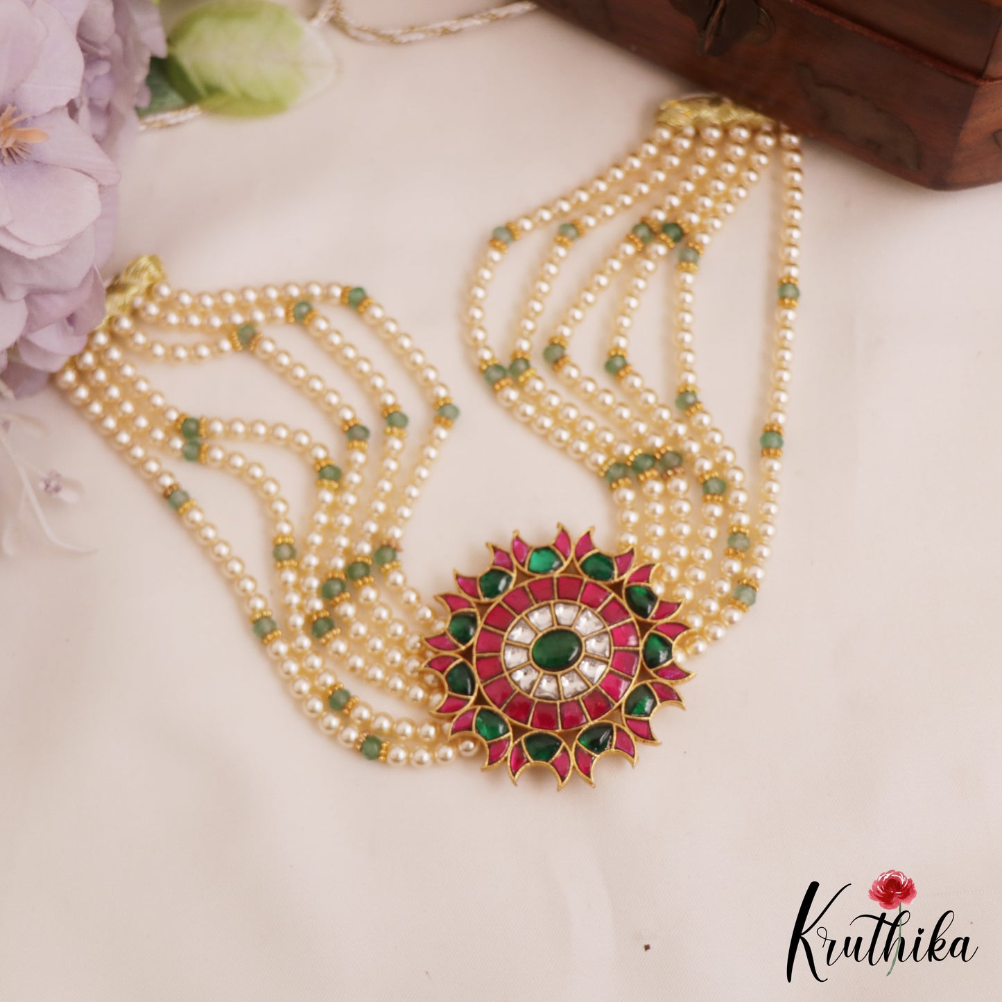 Beautiful Pearl Beaded Jadau Choker NC2769