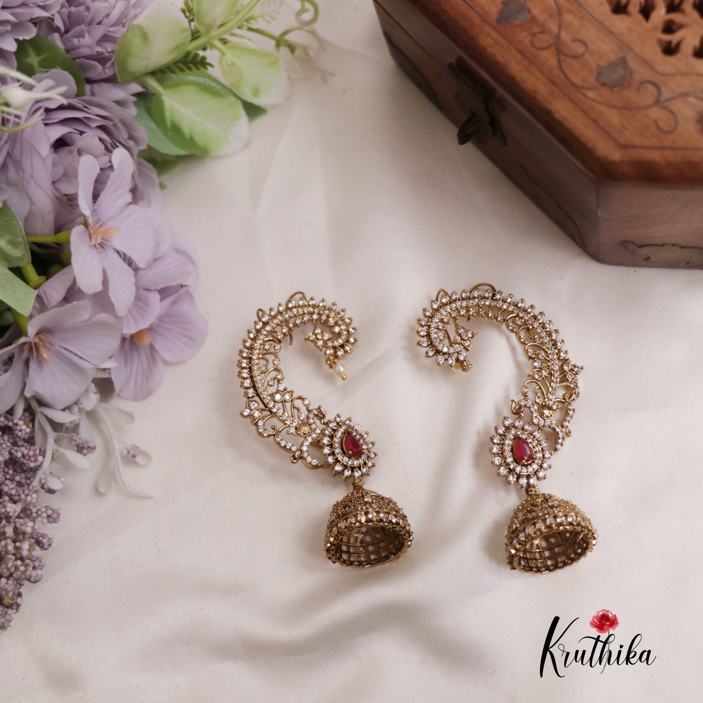 Premium AD Stone Earcuff with Jhumkas NC25025