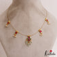Trendy Teardrop Motifs Jadau Invisible Chain With Green Bead Drops NC2990