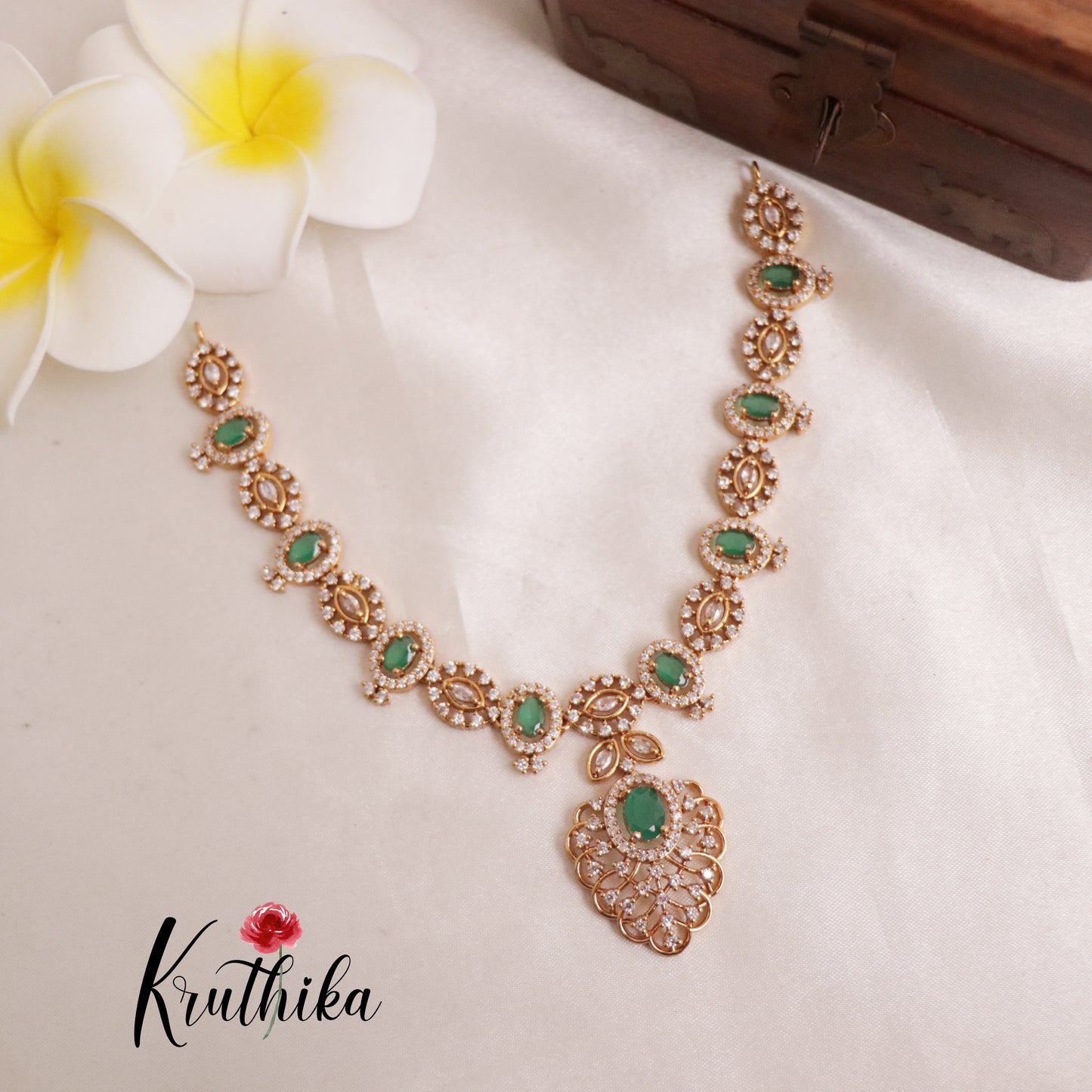 Elegant AD Stone Necklace NC1935 [Available in 2 colours]