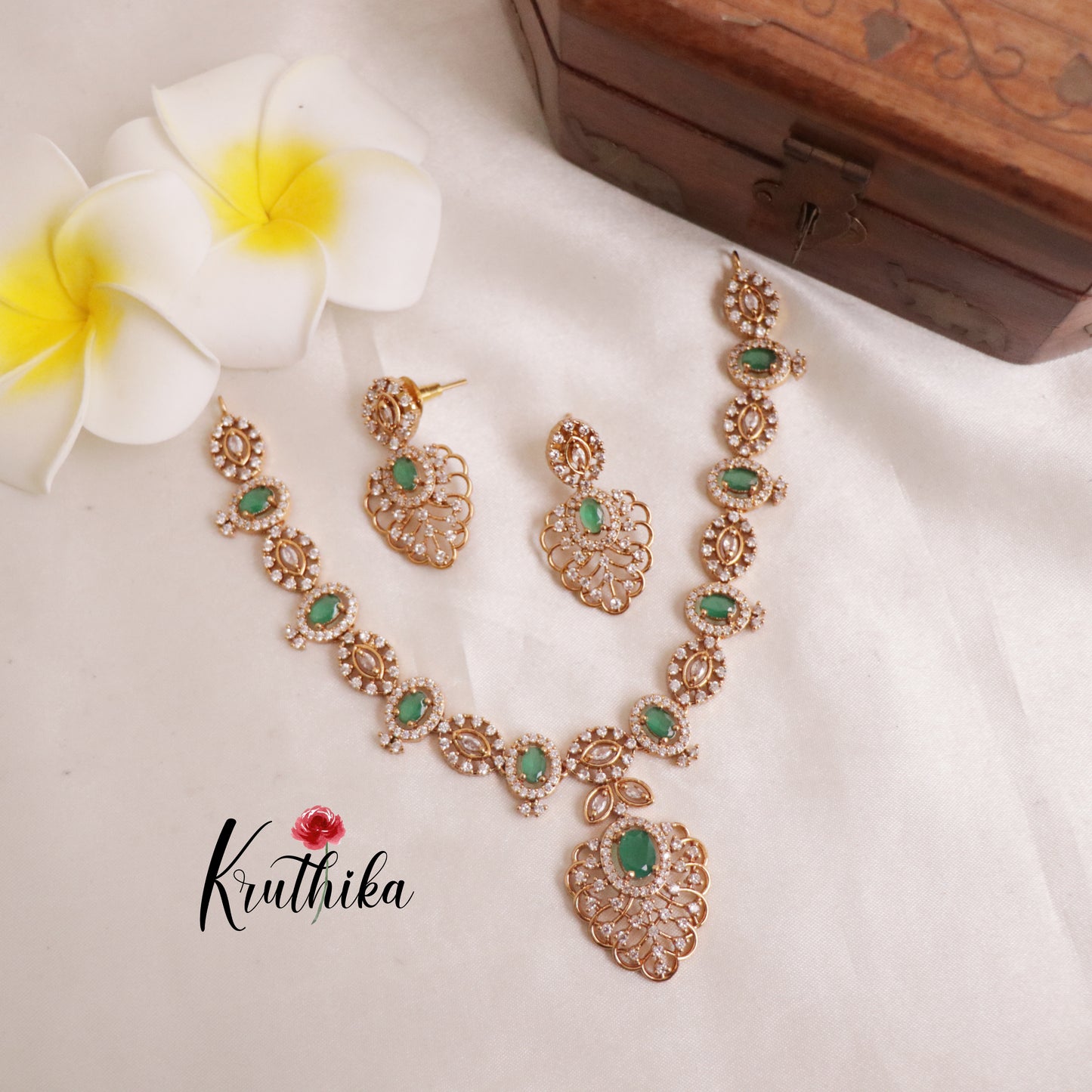 Elegant AD Stone Necklace NC1935 [Available in 2 colours]