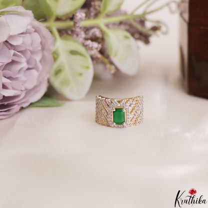 Elegant Adjustable CZ Finger Ring R56 (Available in 2 Colours)
