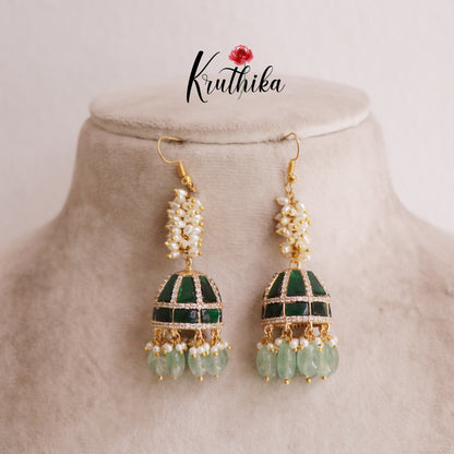 Pretty jadau dangler jumkas E478(2 color options)