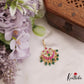 Simple Teardrop Motifs Jadau Maang Tikka With Green Bead Drops MT347