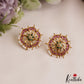 Pretty Pearl Border Floral Motifs Stud Earrings E1067 (Available In 3 Colors)