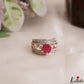 Pretty Adjustable CZ Finger Ring R57 (Available in 2 Colours)