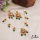 Beautiful Floral Motifs Chandbali Jadau Invisible Chain With Green Bead Drops NC2743