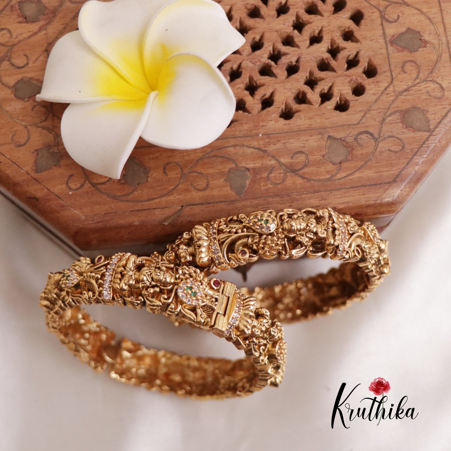 Beautiful  AD Temple Kada  bangles  B177