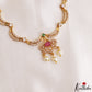 Elegant Floral Motifs CZ Victorian Necklace With Pearl Drops  NC3235 (Available In 4 Colors)