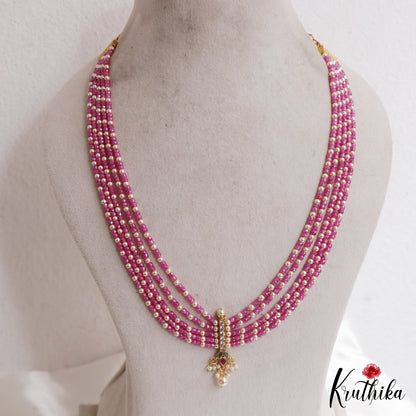 Beautiful Teardrop Motifs Multi Layer Pearl Bead Haaram LH2132 (Available In 9 Colors)