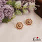 Pretty Pearl Border Floral Motifs Stud Earrings E1067 (Available In 3 Colors)