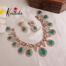 Elegant pastel AD droplet Stone Victorian Necklace NC1929