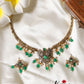 Simple Victorian Peacock Necklace-Green Beads NC1241