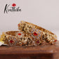 Traditional  AD Temple Kada bangles - Ruby  B179