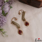 Gorgeous Leaf Teardrop Motifs CZ Victorian Ear Cuff E1138 (Available In 8 Colors)