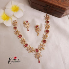 Elegant AD Victorian Stone Necklace NC1933 [Available in 2 colours]