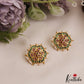 Pretty Pearl Border Floral Motifs Stud Earrings E1067 (Available In 3 Colors)
